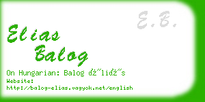 elias balog business card